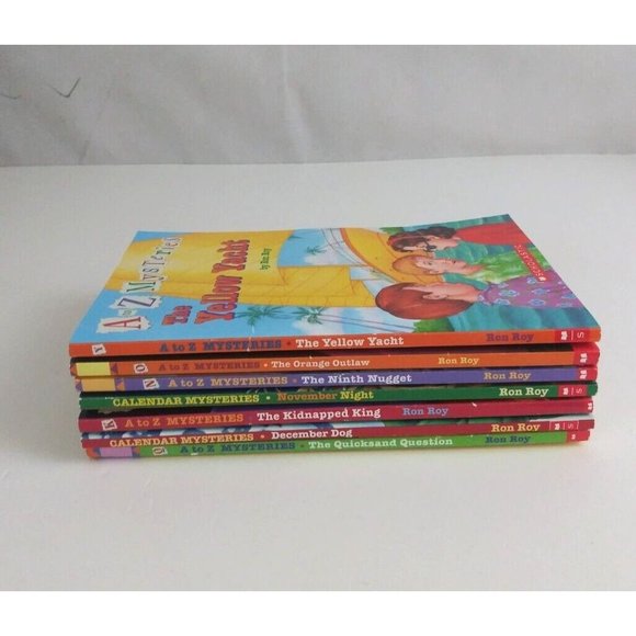 Lot of 7 A to Z Mysteries & Calendar Mysteries Paperback Scholastic Books - Picture 2 of 16
